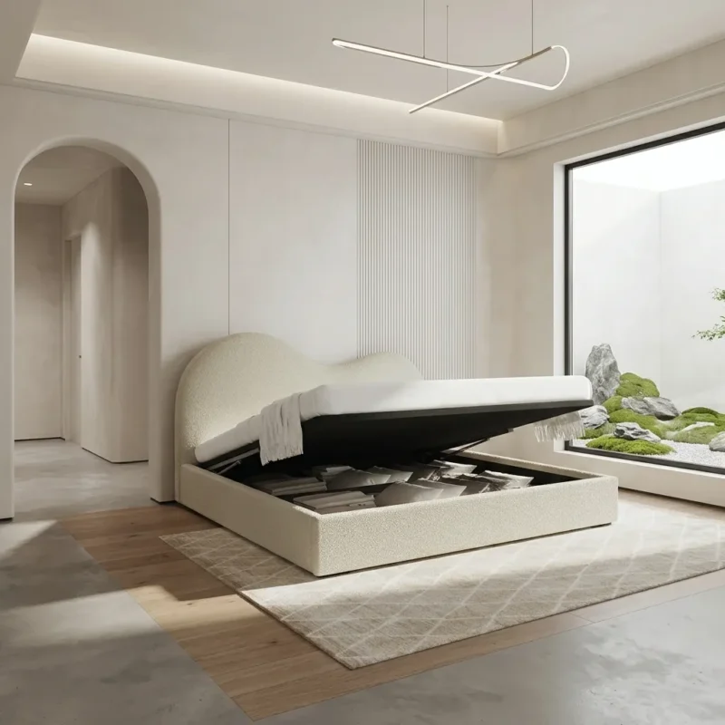Aalune Cloud Curved Lift-Up Storage Bed